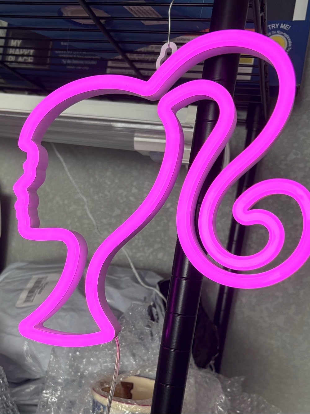 Mattel Neon Barbie Profile LED Sign in Bright Pink